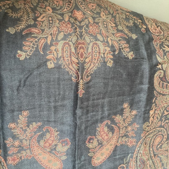 Paisley earth tones large shawl scarf or wrap shades of browns gold green - Picture 8 of 13